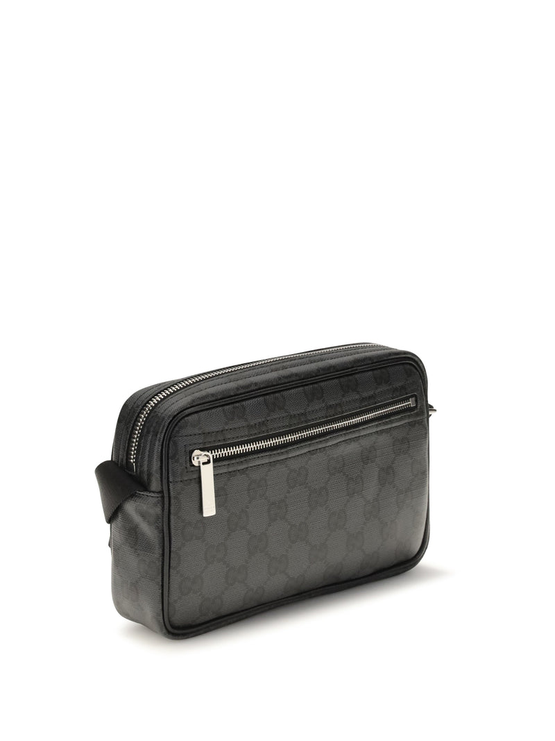 Gucci Essence Shoulder Bag — Black Cotton; Linen; Polyurethane