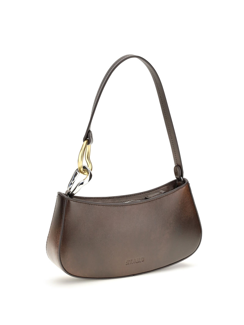 Staud Shoulder Bag — Brown Calf Leather Bos Taurus