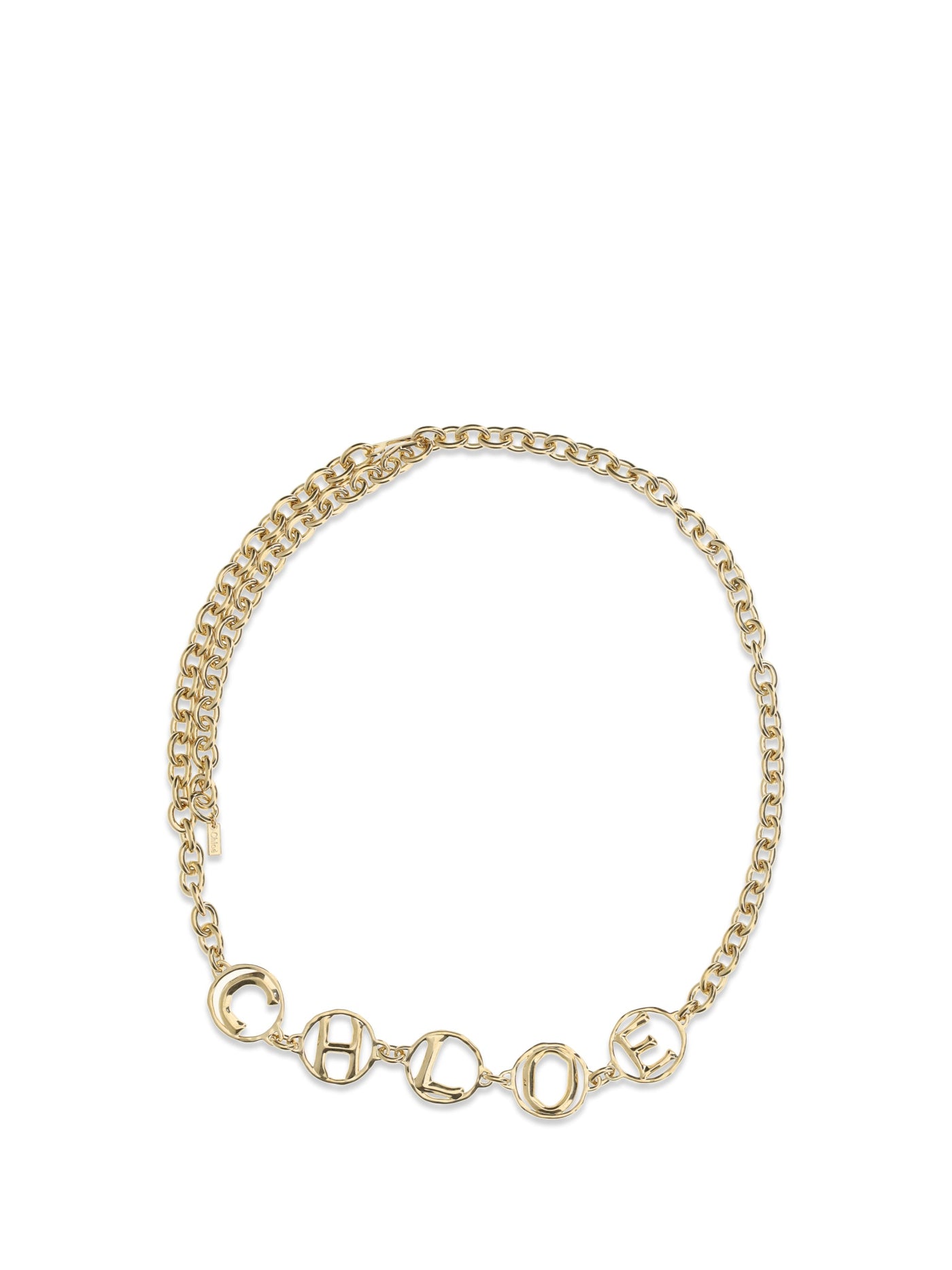 Chloé Script Jewel Belt — Gold Brass