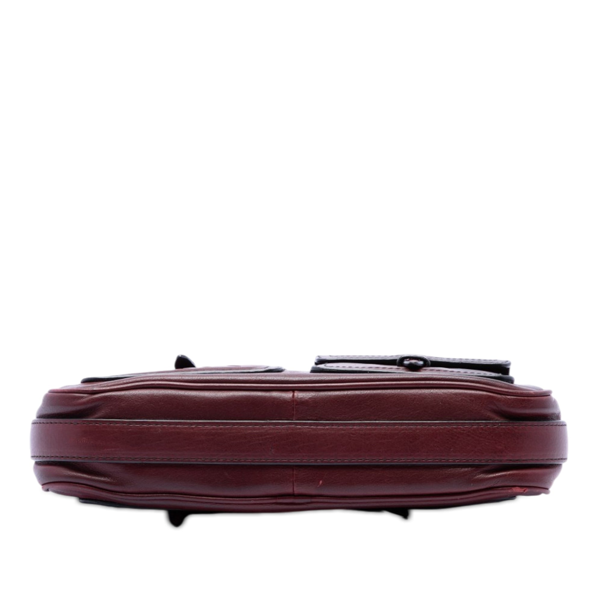 Intrecciato Trimmed Multi Pocket Leather Shoulder Bag - Image 3