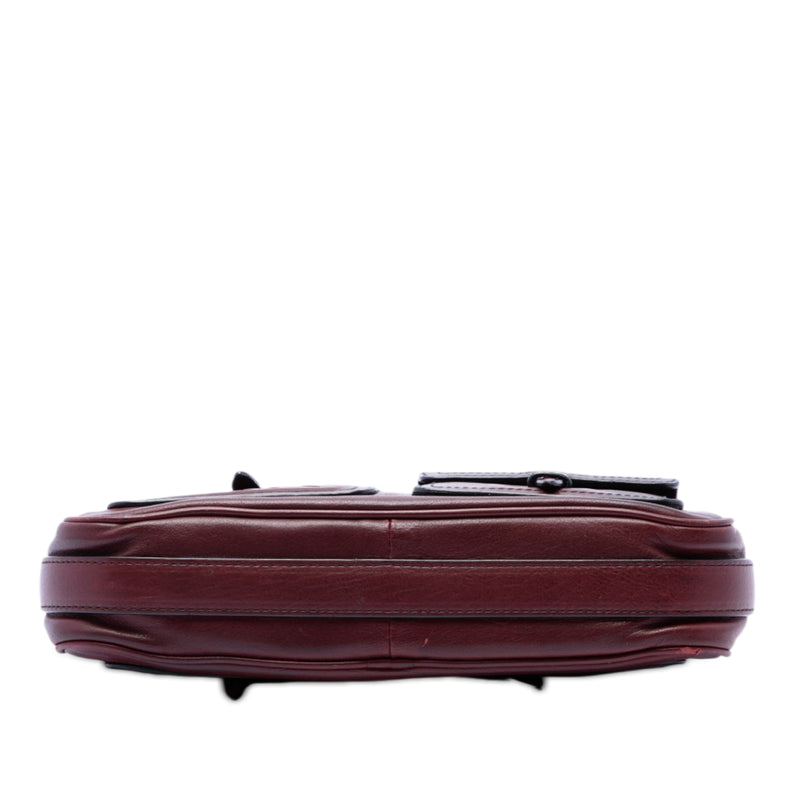 Intrecciato Trimmed Multi Pocket Leather Shoulder Bag - Image 3