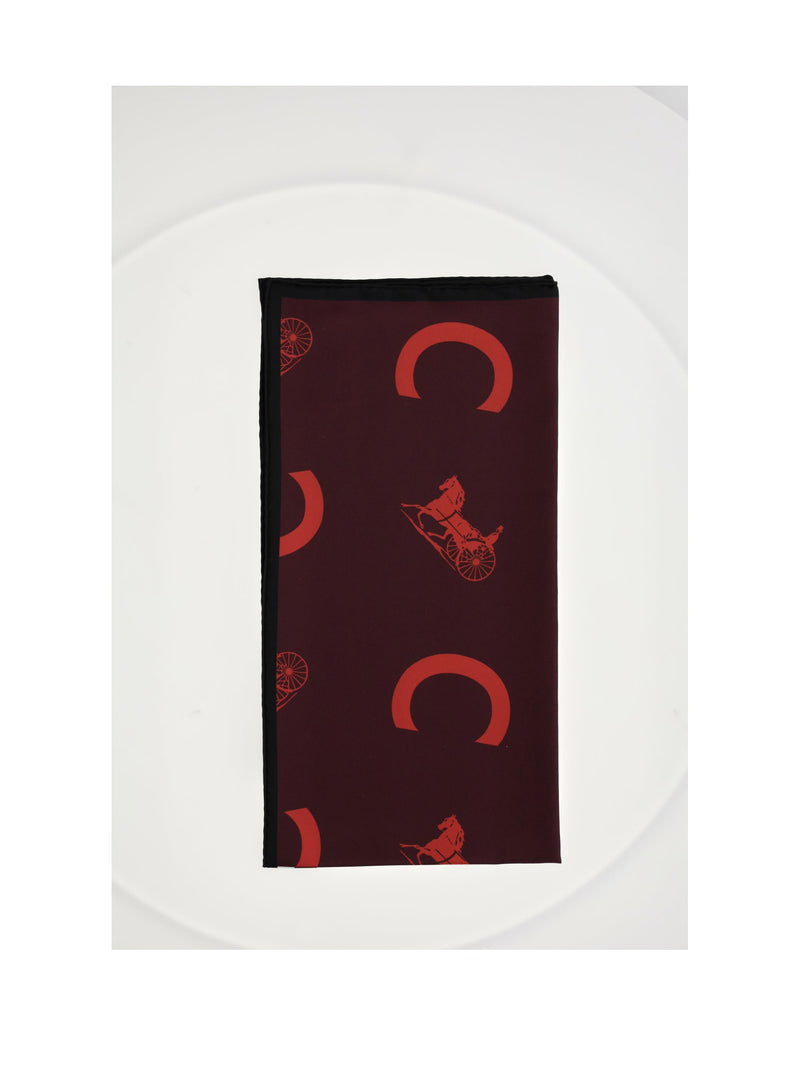 Celine Silk Square Scarf — Burgundy Scarfs