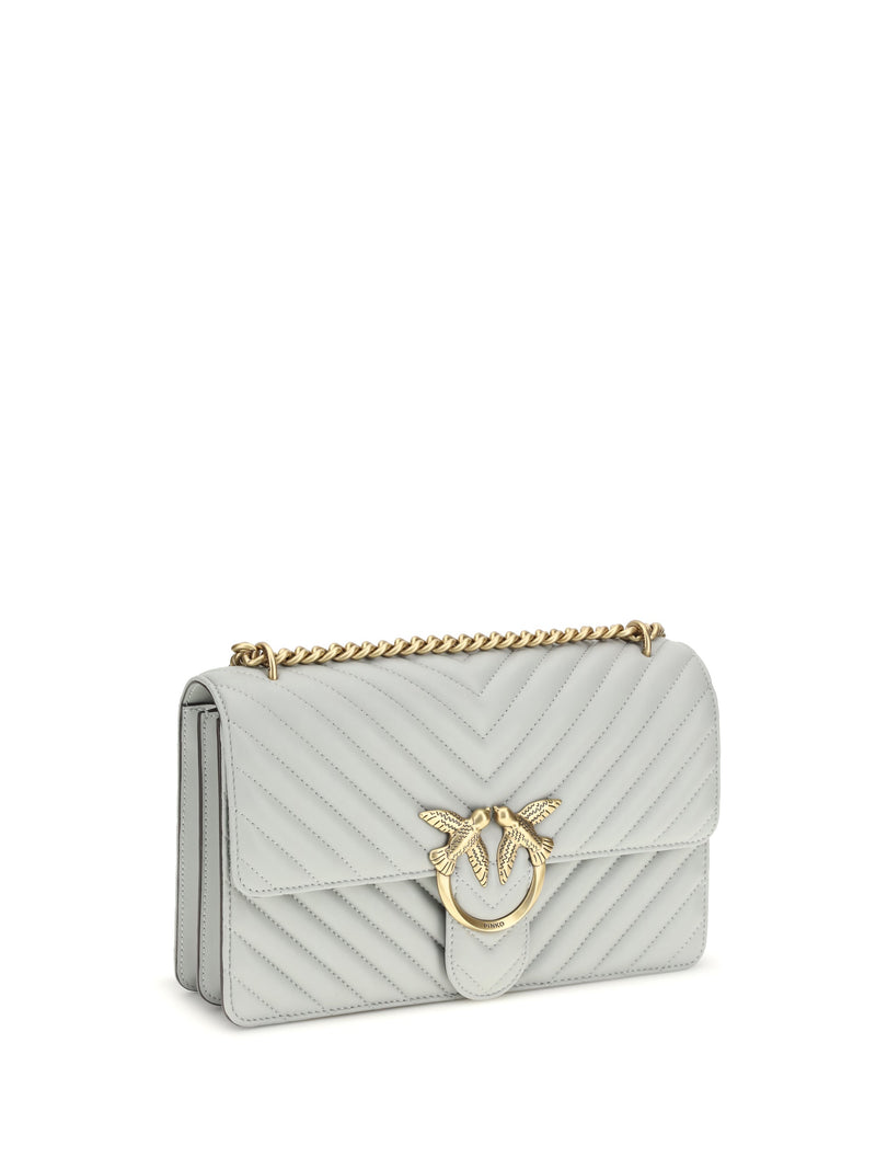 Pinko Quilted Calf Leather Shoulder Bag — Gray Bos Taurus