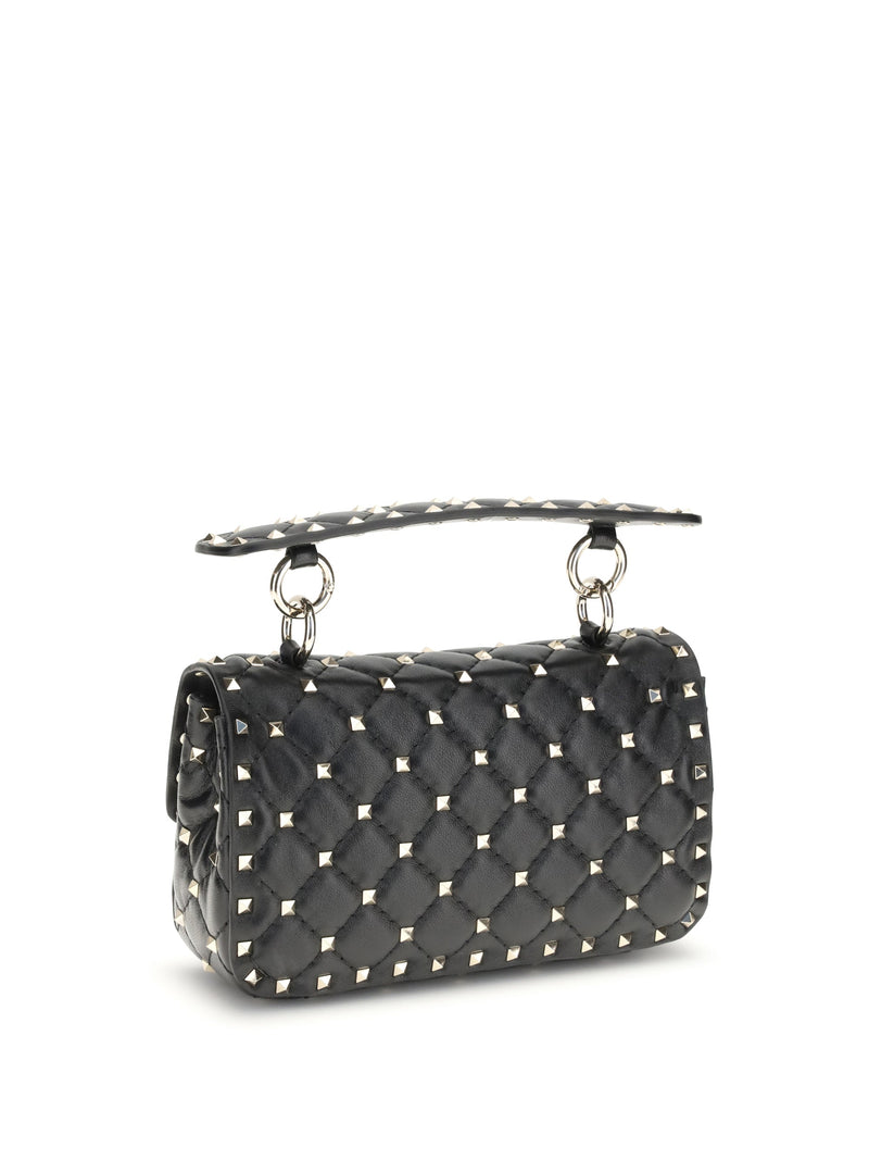 Valentino Garavani Rockstud Spike Shoulder Bag — Black Lambskin