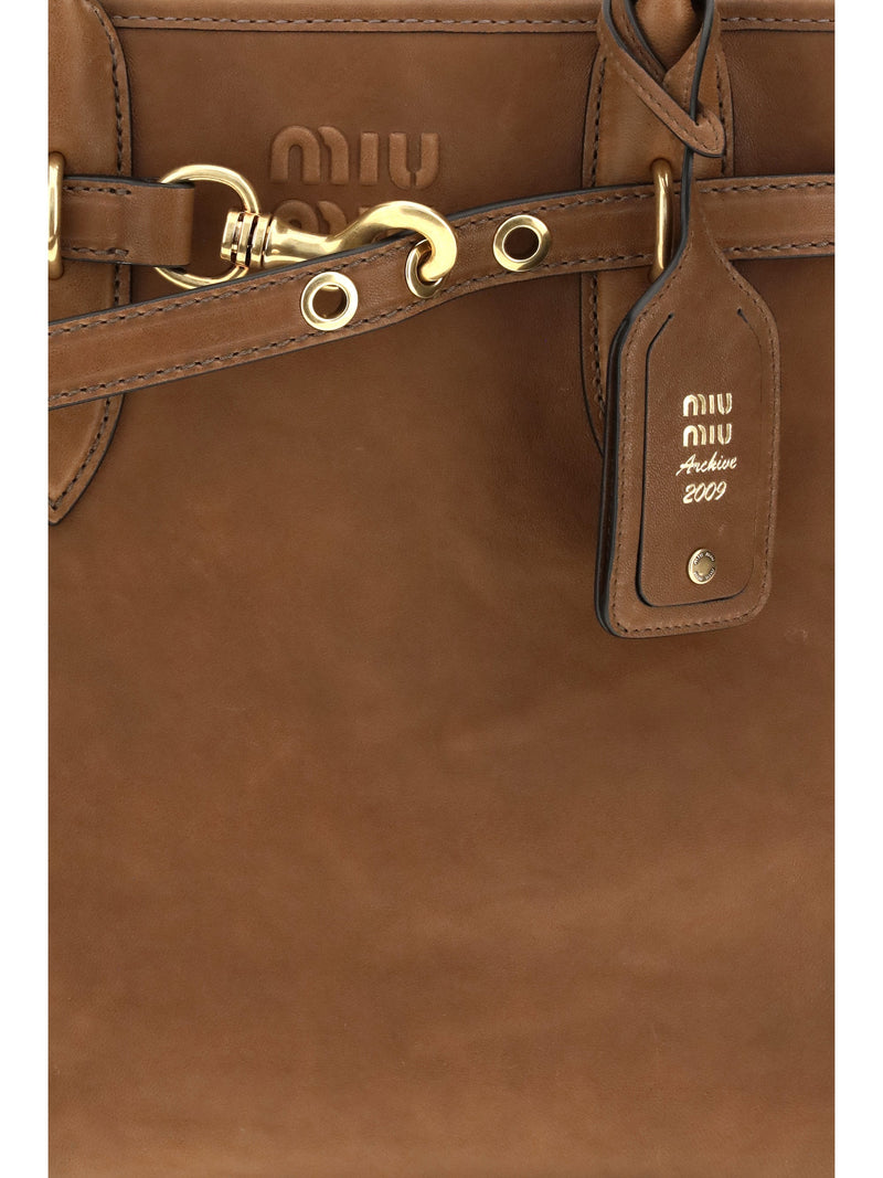 Miu Miu Calf Leather Shoulder Bag — Brown