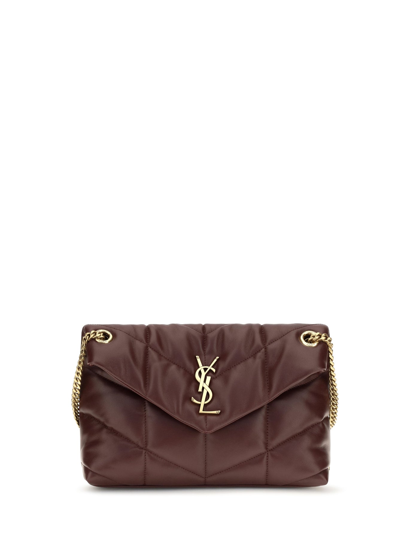 Saint Laurent Puffer Toy Shoulder Bag — Brown Lamb