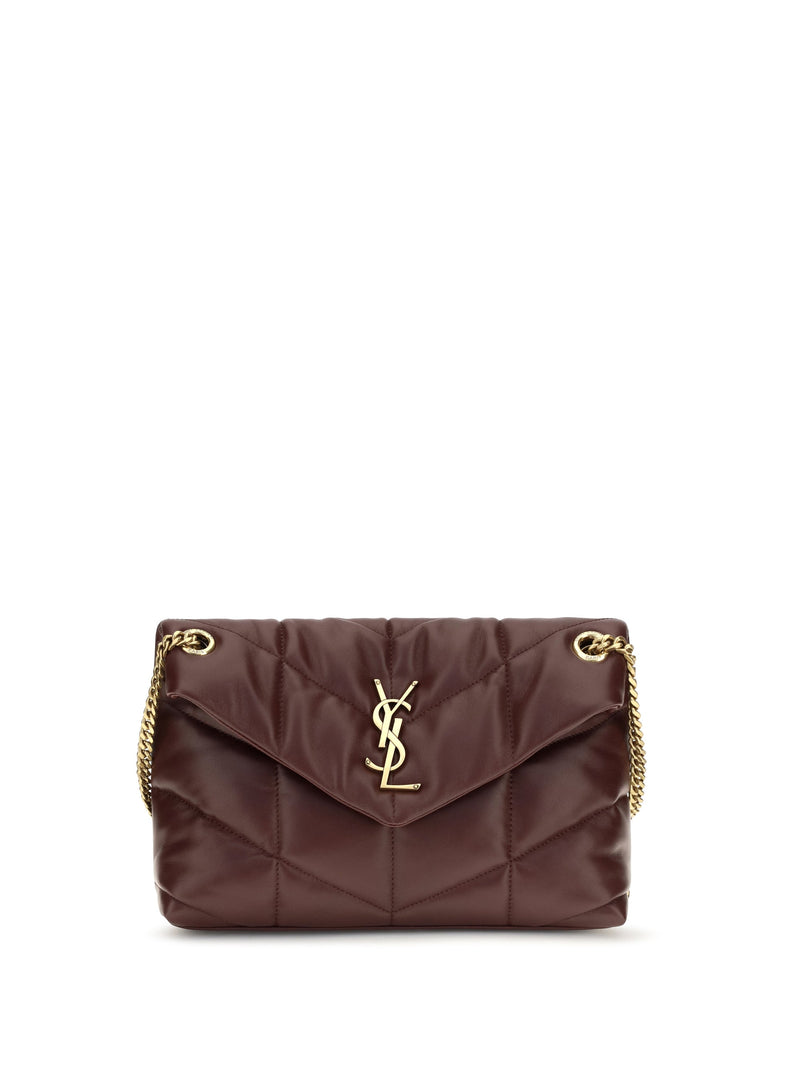 Saint Laurent Puffer Toy Shoulder Bag — Brown Lambskin