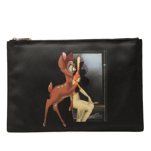 Bambi Printed Leather Zip Clutch - Image 1
