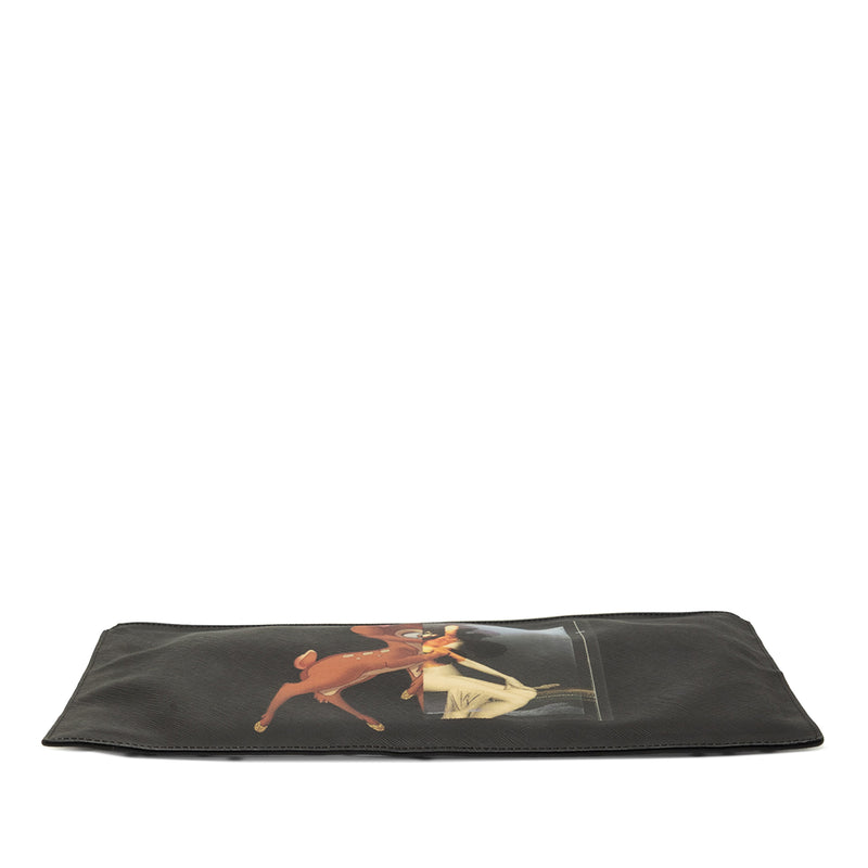 Bambi Printed Leather Zip Clutch - Image 3