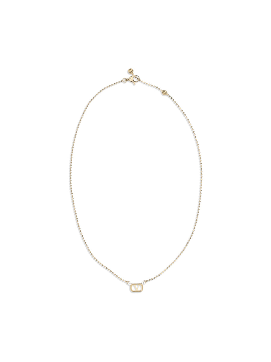 Valentino Garavani Ovalette Necklace — Gold Metal Necklaces