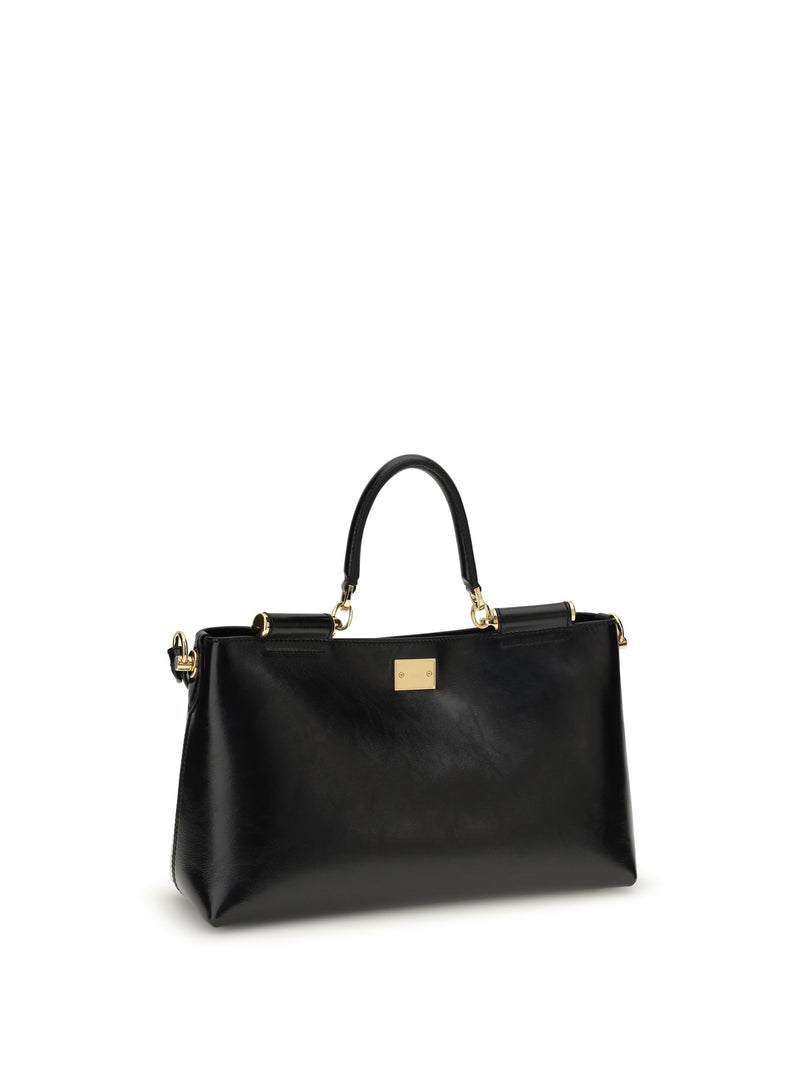 Dolce & Gabbana Vittoria Shoulder Bag — Black Calf Leather Bos Taurus