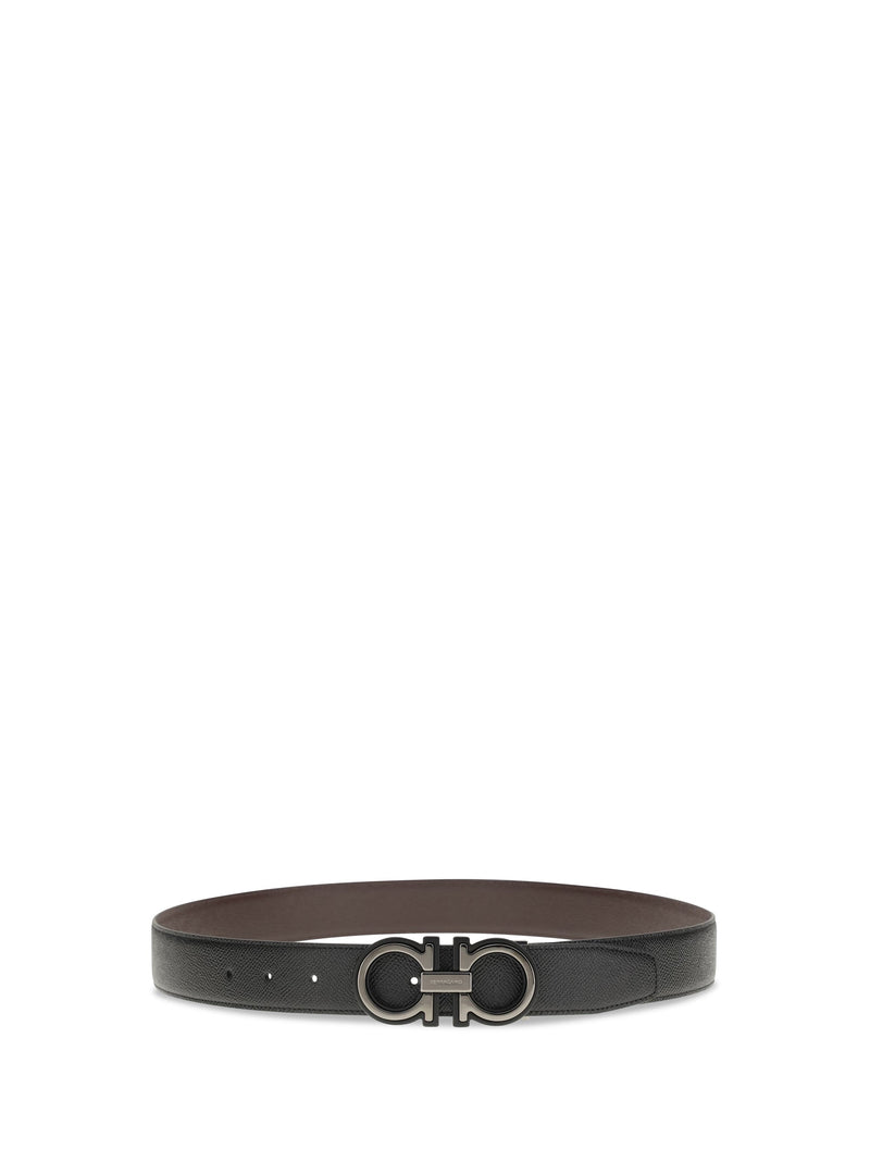 Ferragamo Gancini Belt — Navy Calf Leather