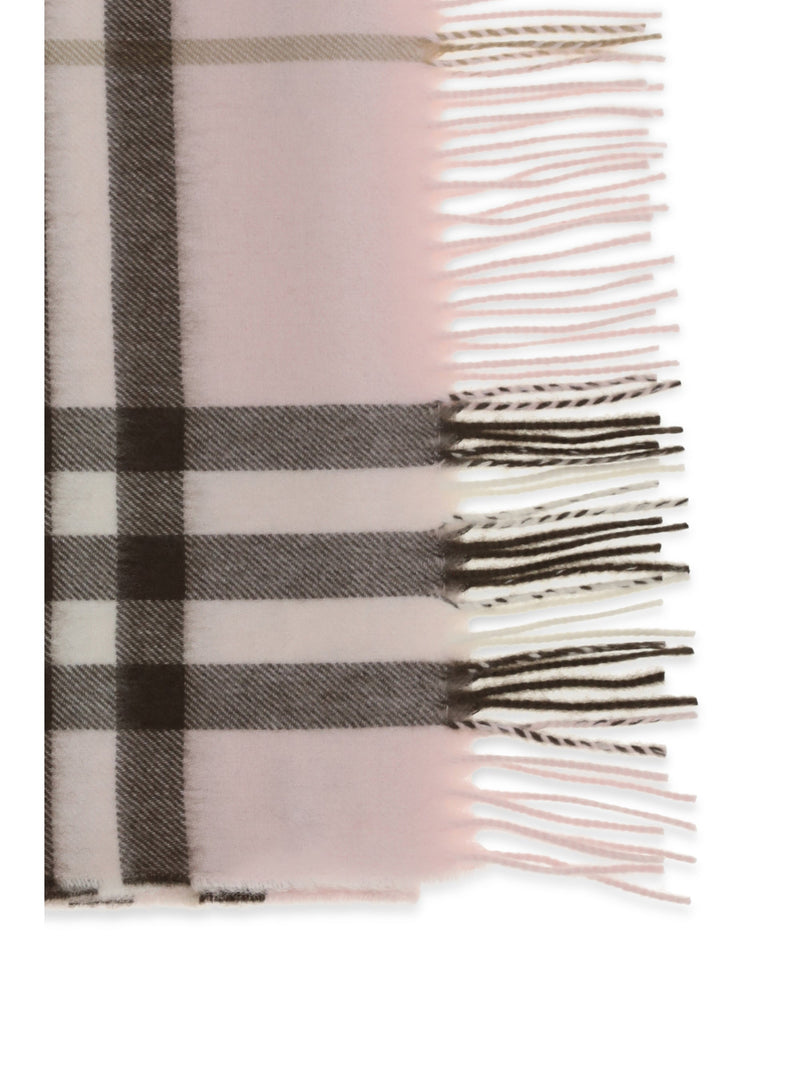 Burberry Check Cashmere Scarf — Pink Kashmir/capra Hircus Scarfs