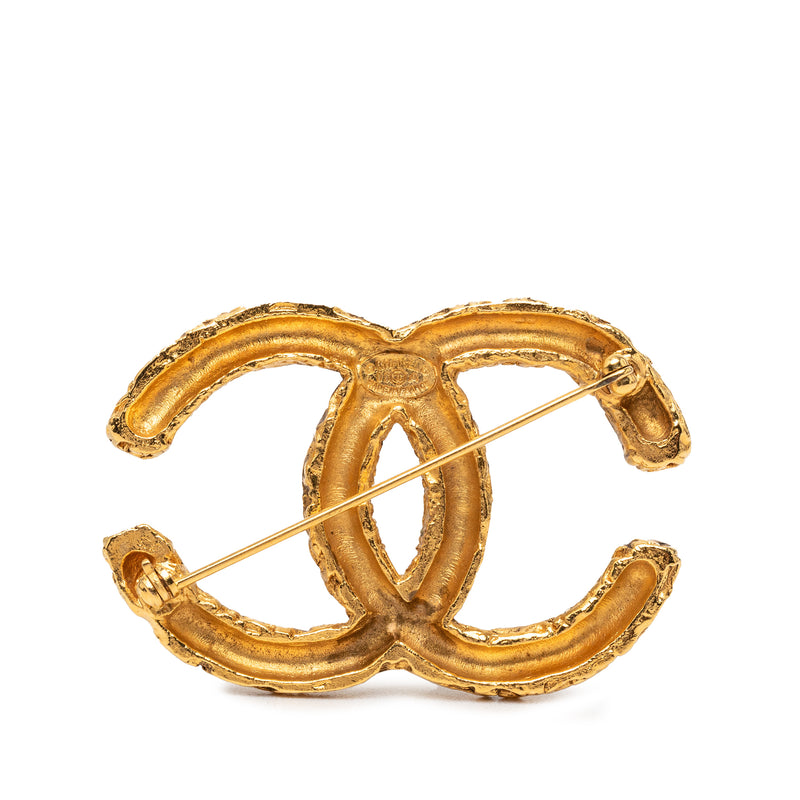 CC Gold Plated Baroque Embossed Brooch - Image 2