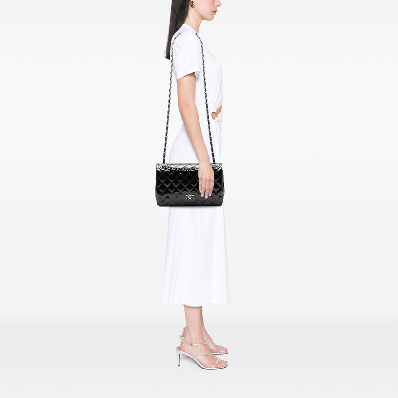 Jumbo Classic Striated Patent Double Flap - Image 6
