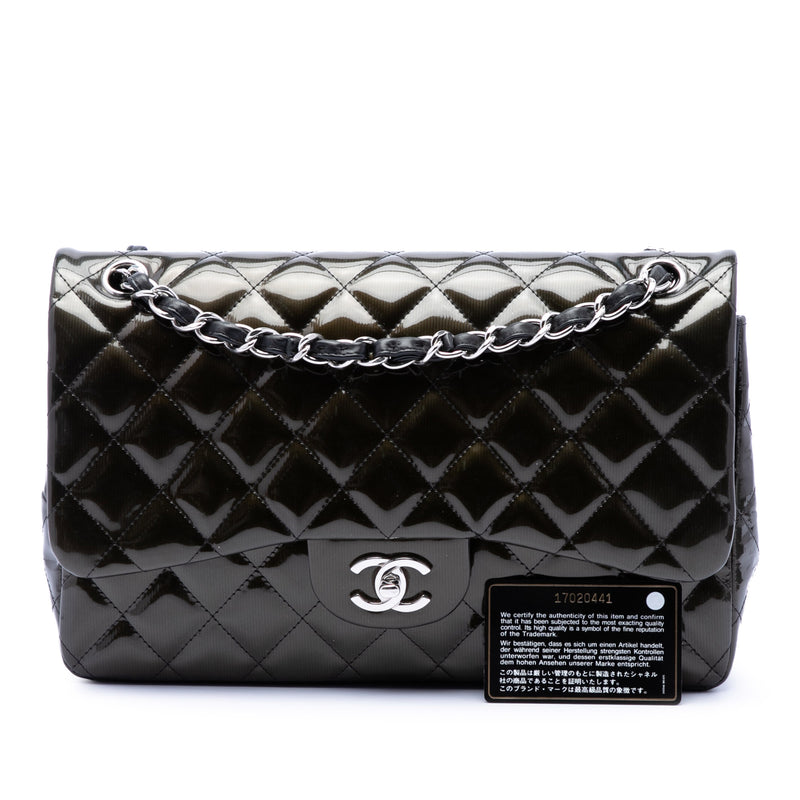 Jumbo Classic Striated Patent Double Flap - Image 7