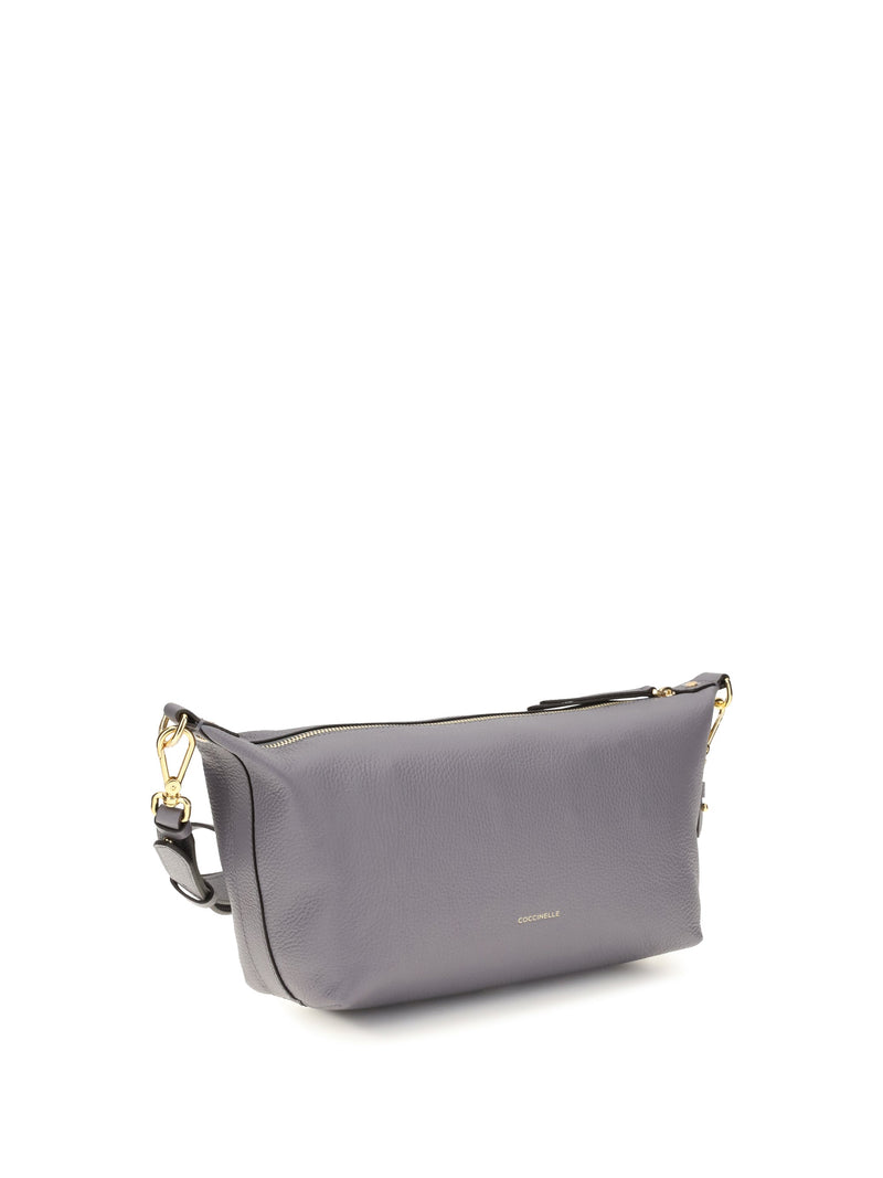 Coccinelle Beat Generation Shoulder Bag — Gray Calf Leather Bos Taurus
