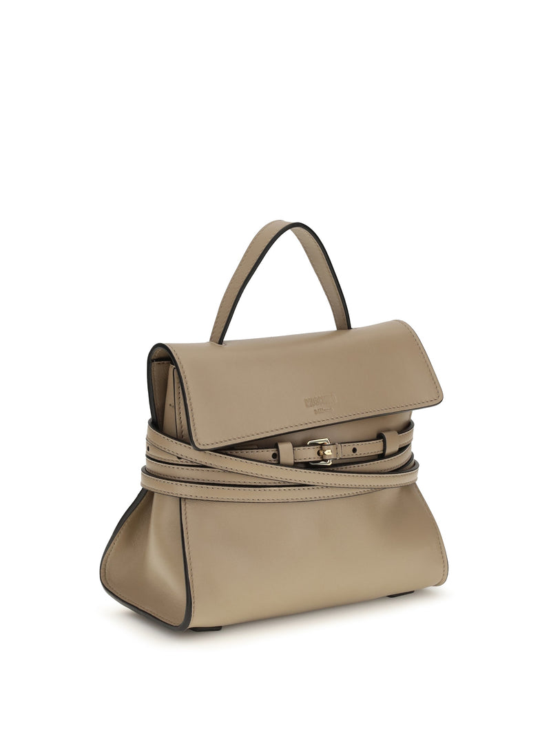 Moschino Tie Me Shoulder Bag — Beige Goatskin (hircus)