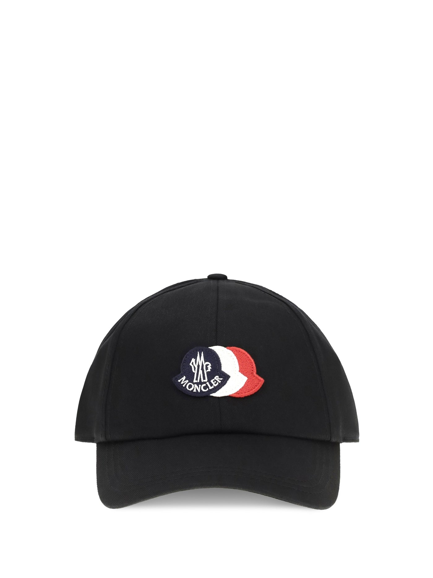 Moncler L20913b000210u618 Tricolour Logo Baseball Cap — Black Cotton Caps
