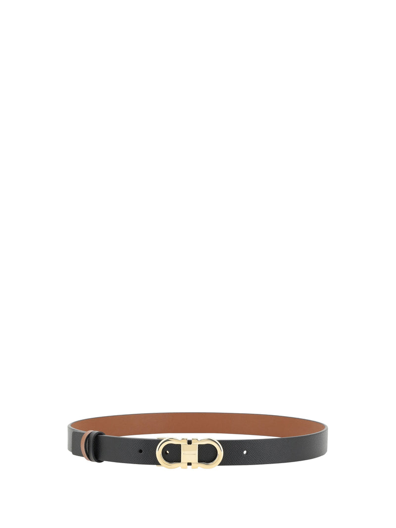 Ferragamo Reversible Calf Leather Belt — Black