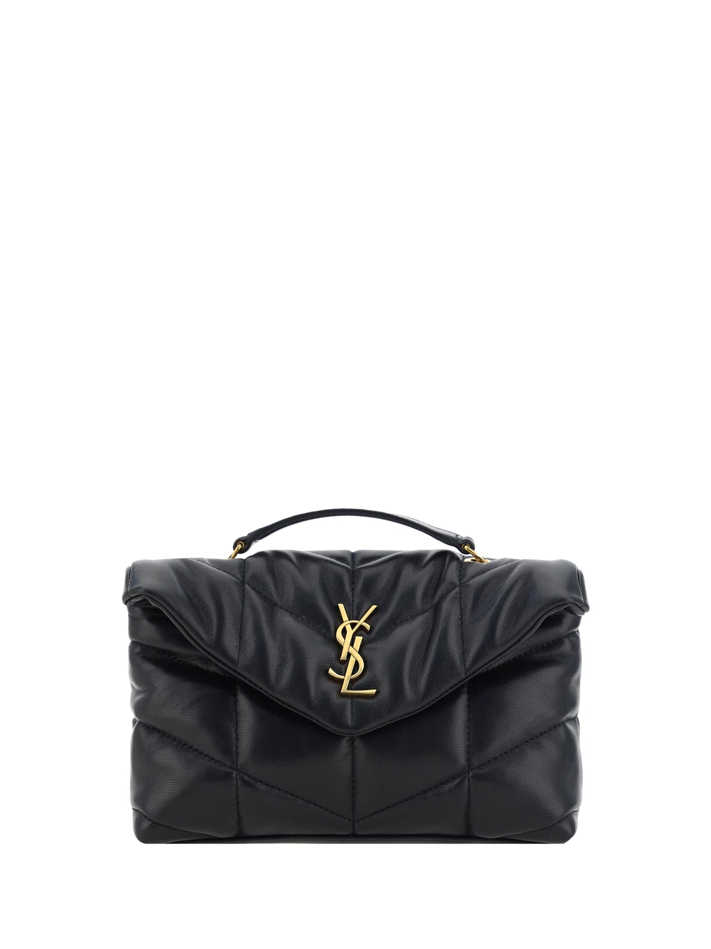Saint Laurent Puffer Toy Shoulder Bag — Black Lamb Ovis Aries