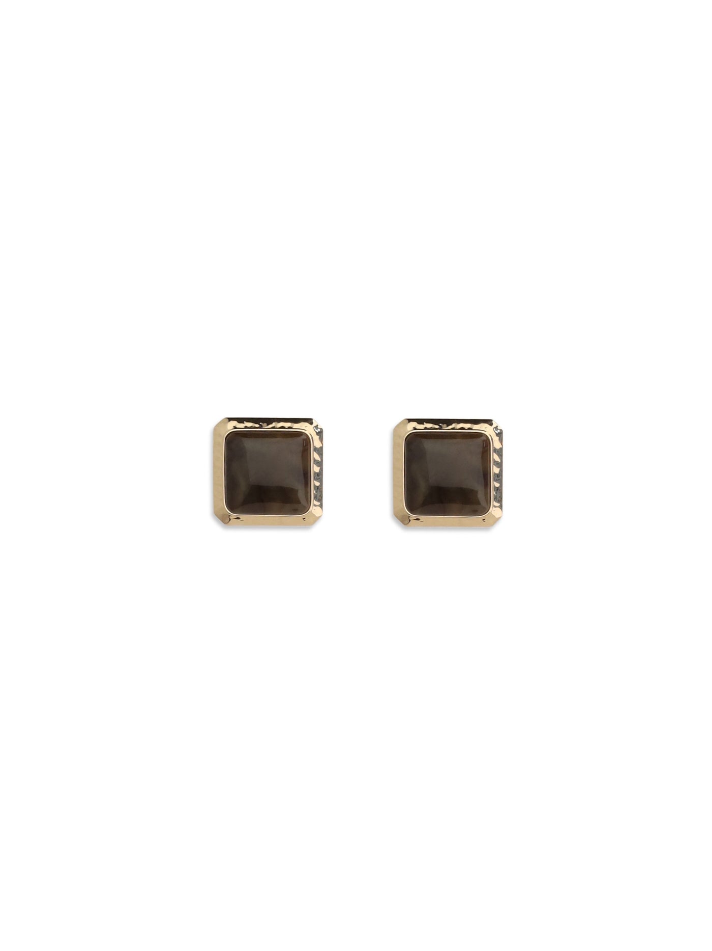 Self-Portrait Square Enamel Earrings — Gold Brass