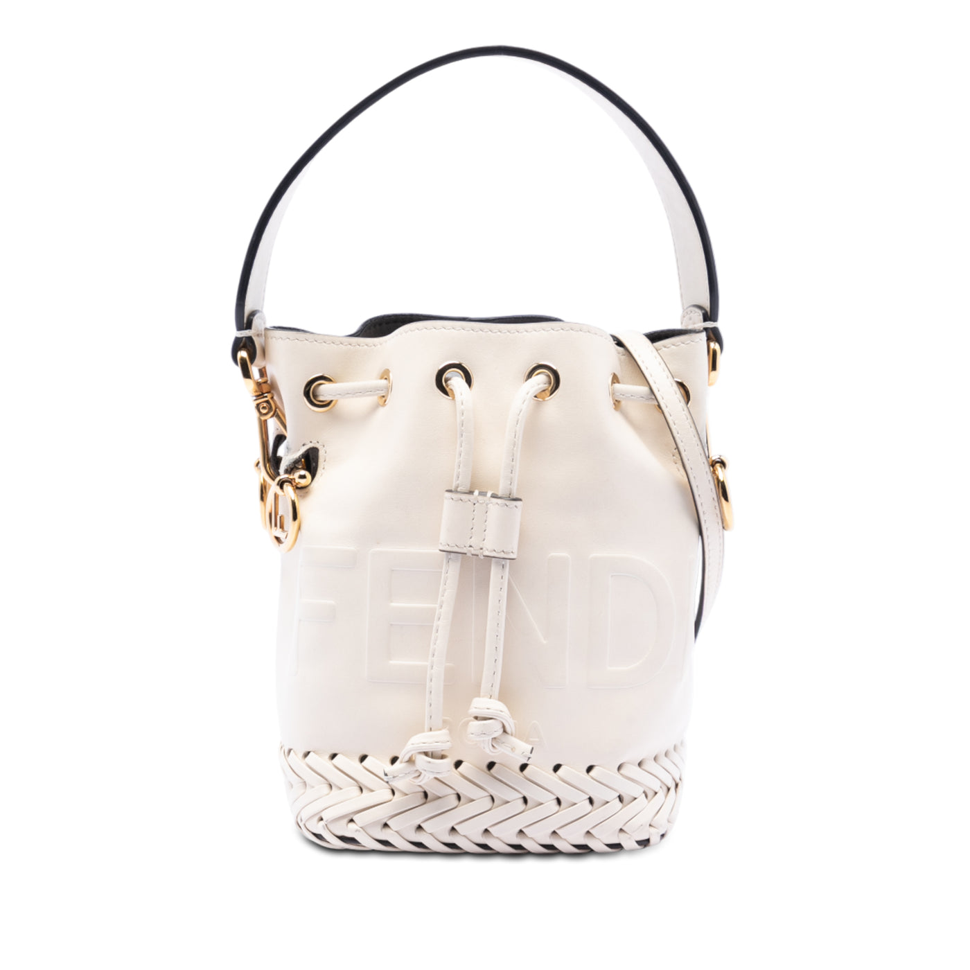 Mini Embossed Leather Whipstitch Mon Tresor Bucket Bag - Image 1