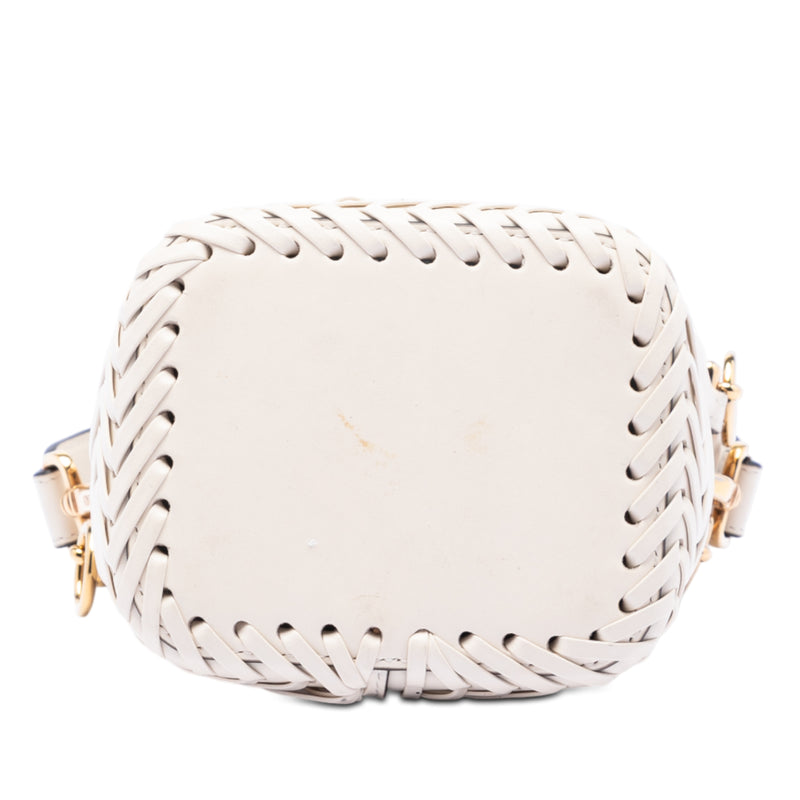 Mini Embossed Leather Whipstitch Mon Tresor Bucket Bag - Image 3
