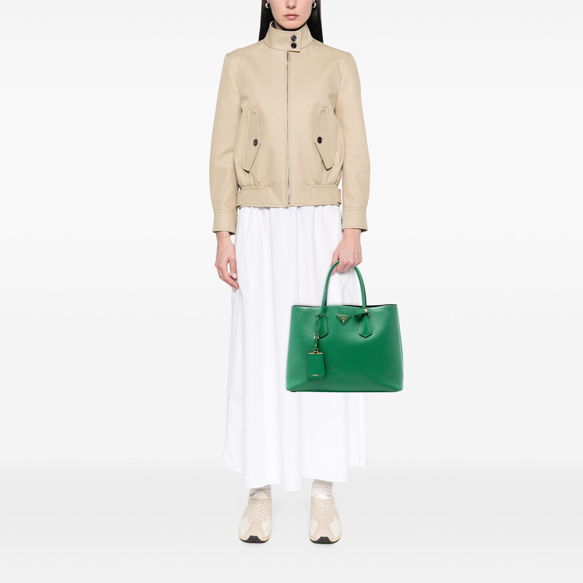 Medium Saffiano Cuir Double Satchel - Image 6