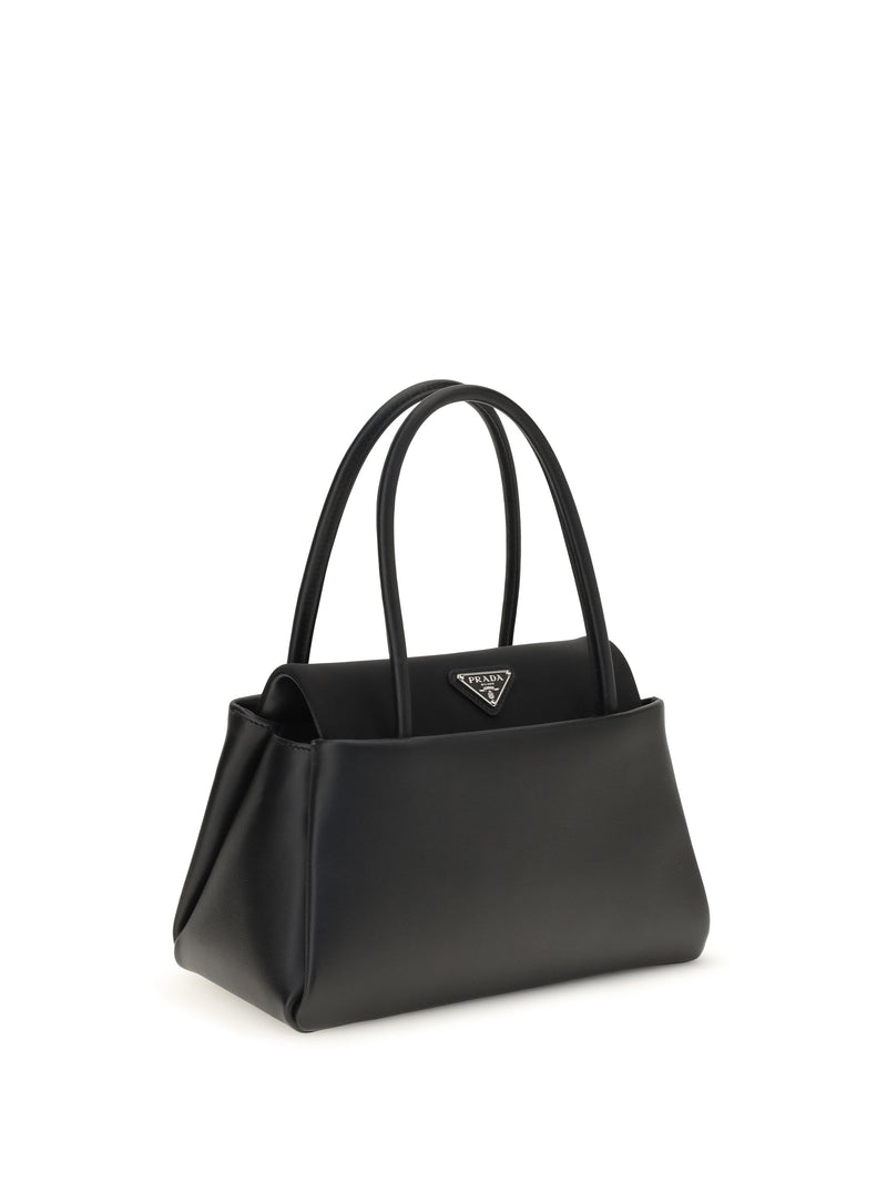 Prada Calfskin Leather Top Handle Bag — Black Calf