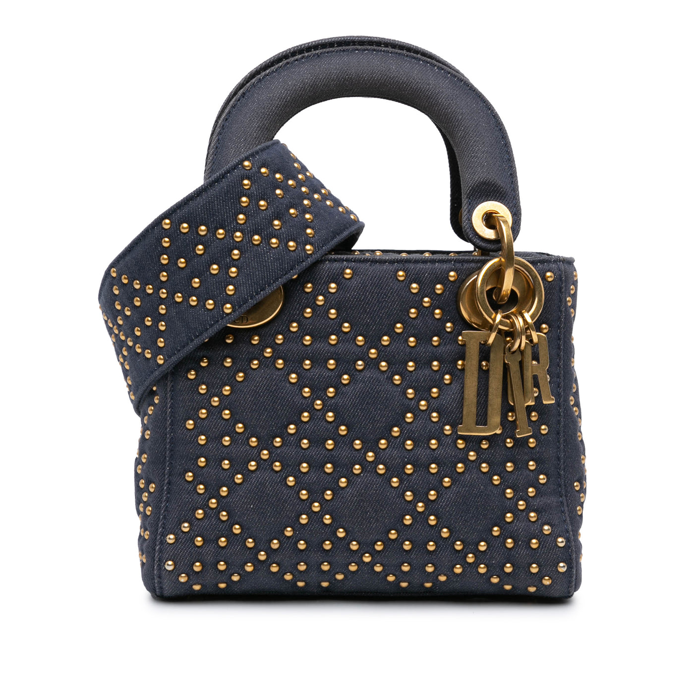 Mini Denim Cannage Studded Supple Lady Dior - Image 1
