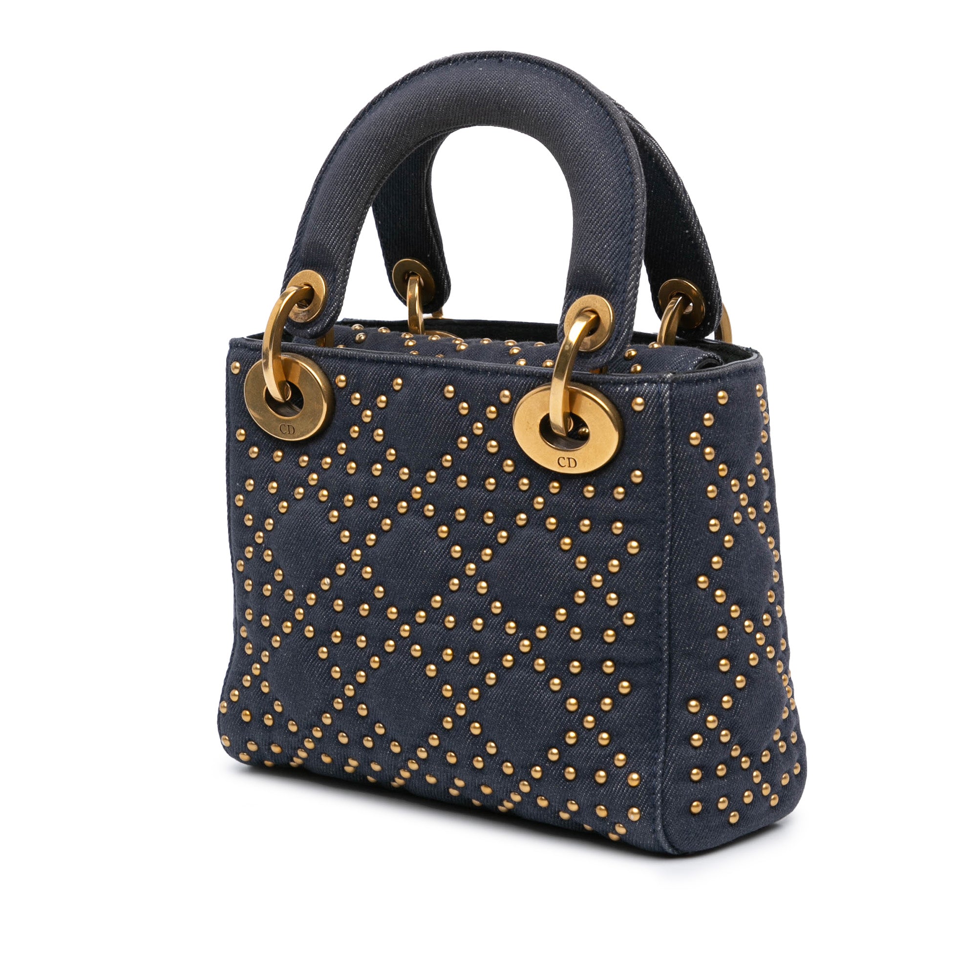 Mini Denim Cannage Studded Supple Lady Dior - Image 2
