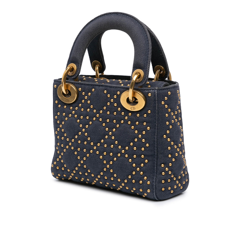 Mini Denim Cannage Studded Supple Lady Dior - Image 2