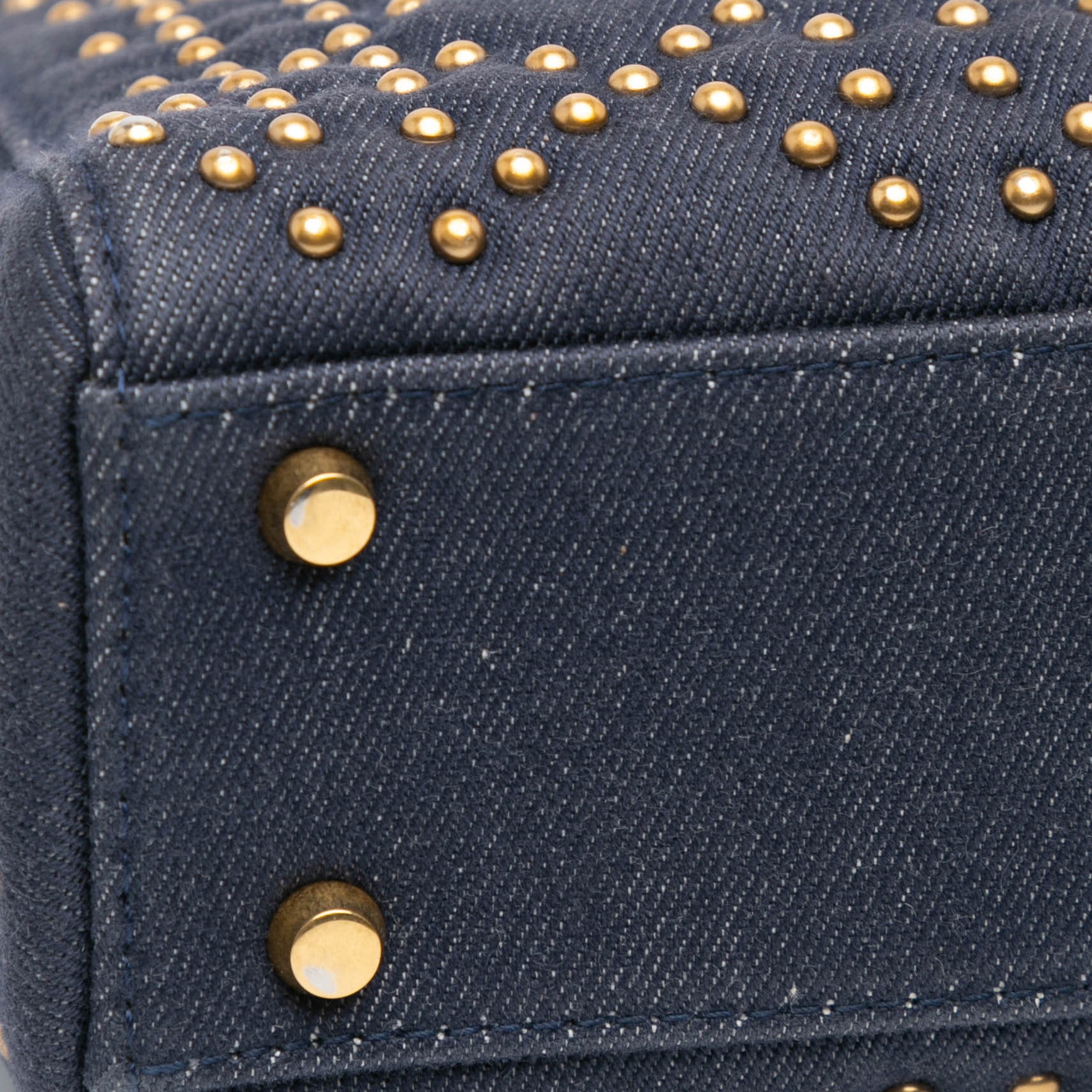 Mini Denim Cannage Studded Supple Lady Dior - Image 7