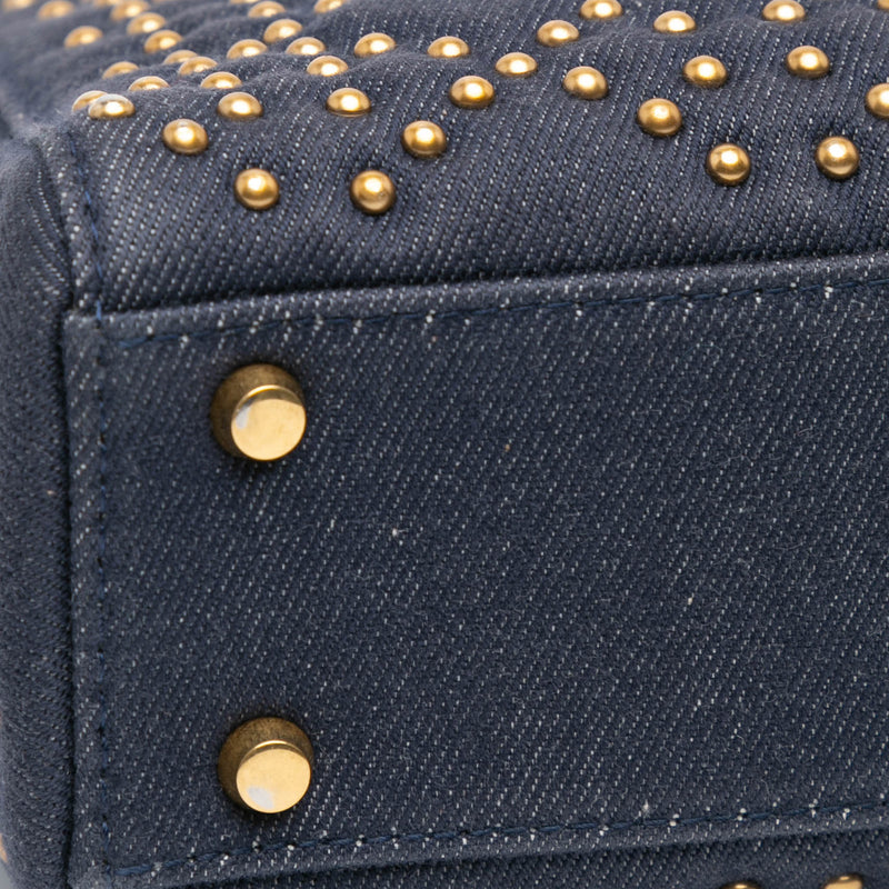 Mini Denim Cannage Studded Supple Lady Dior - Image 7