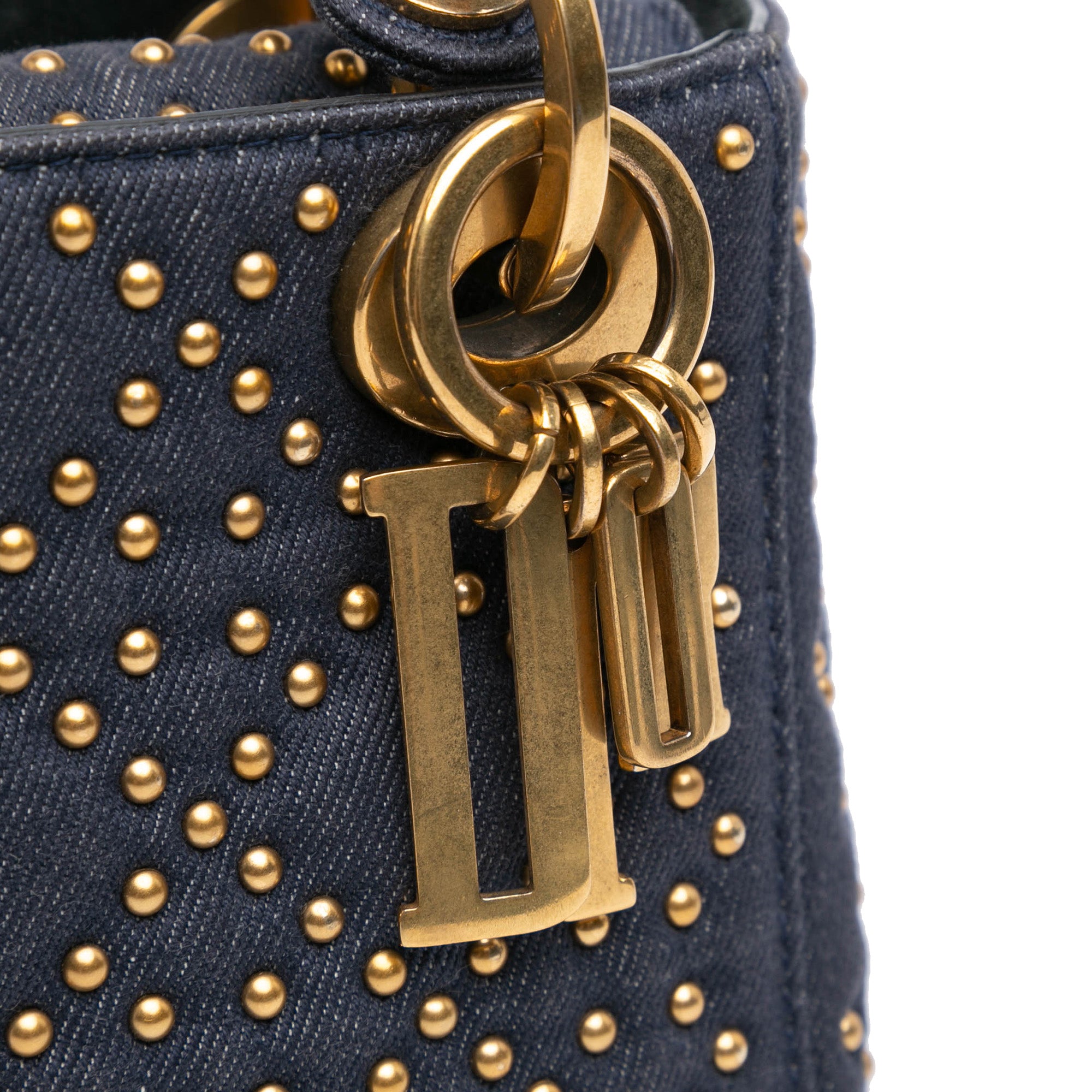 Mini Denim Cannage Studded Supple Lady Dior - Image 8