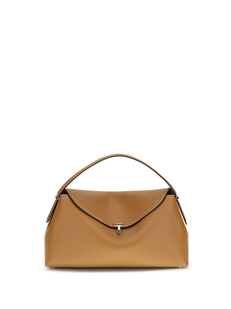 Toteme T-Lock Shoulder Bag — Tan Calf Leather