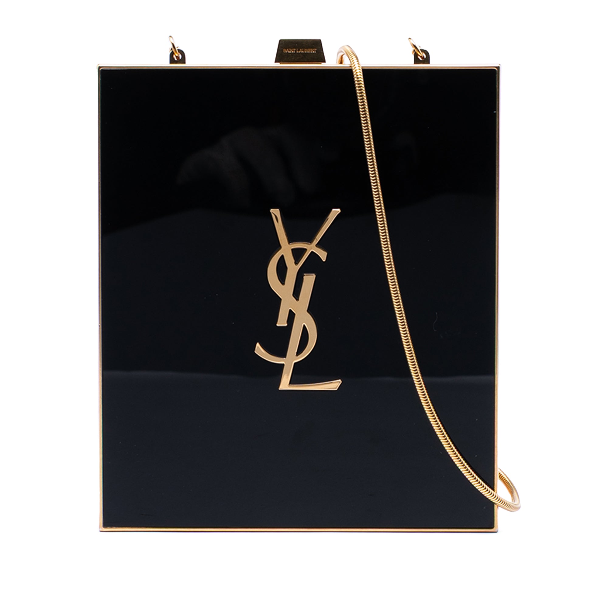 Acrylic Tuxedo Box Clutch on Chain - Image 1