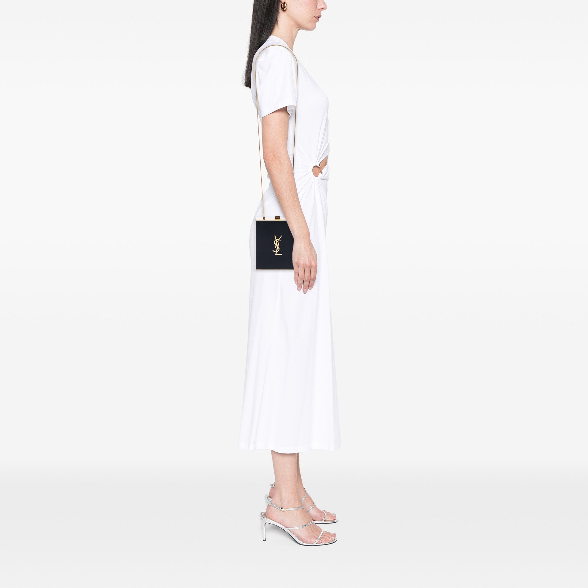 Acrylic Tuxedo Box Clutch on Chain - Image 7