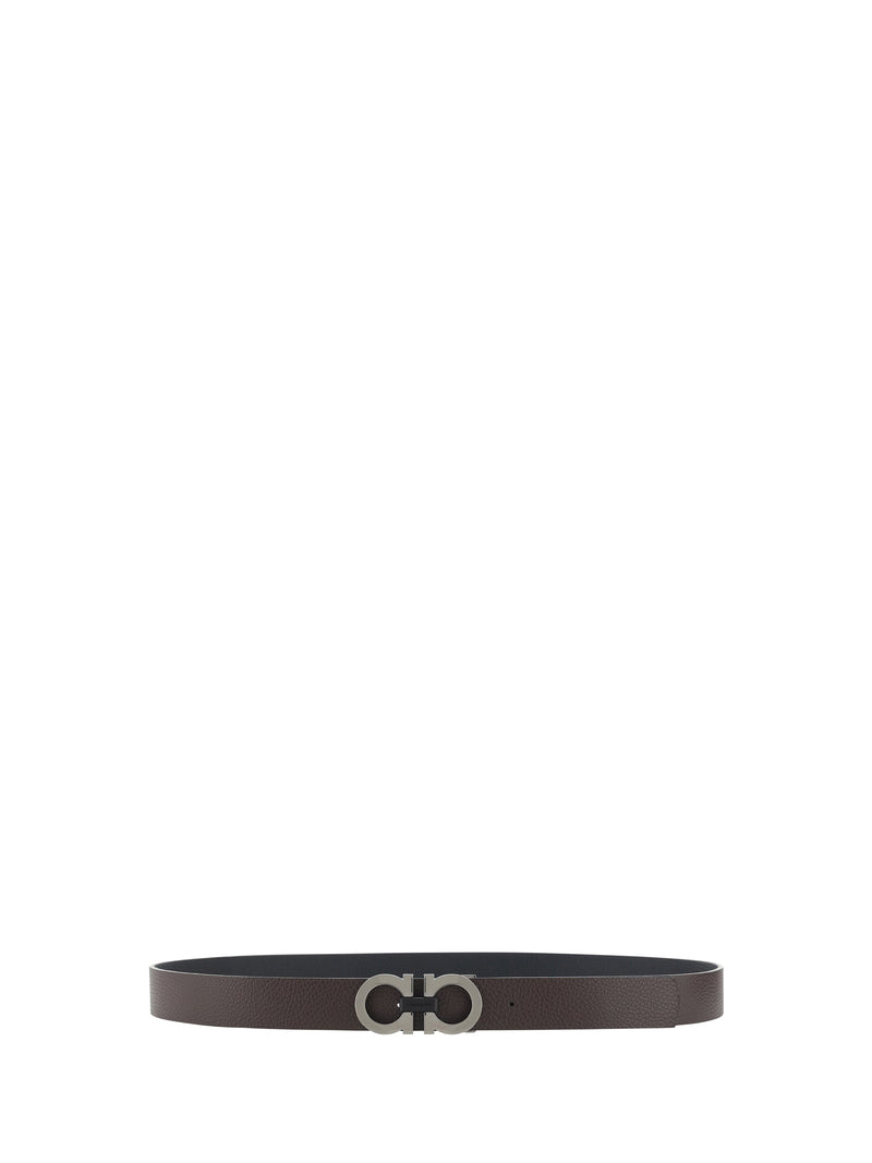 Ferragamo Gancini Belt — Black Calf Leather Bos Taurus
