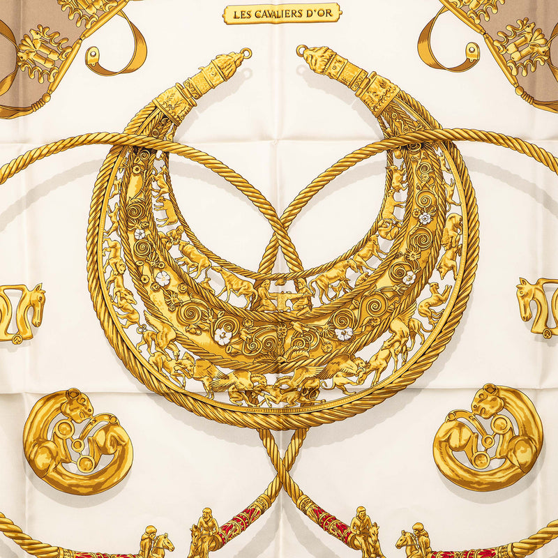 Les Cavaliers d Or Silk Scarf 90 - Image 2