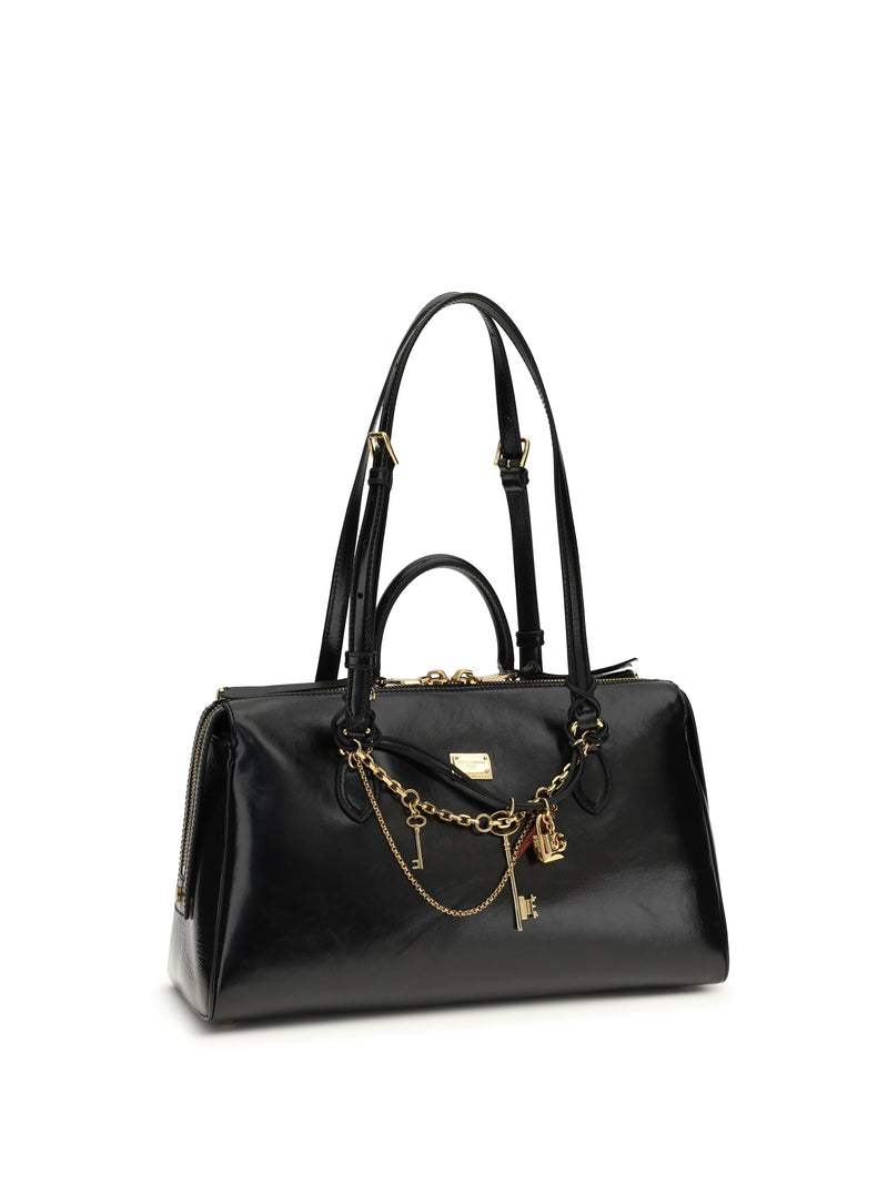 Dolce & Gabbana Vittoria Shoulder Bag — Black Calf Leather