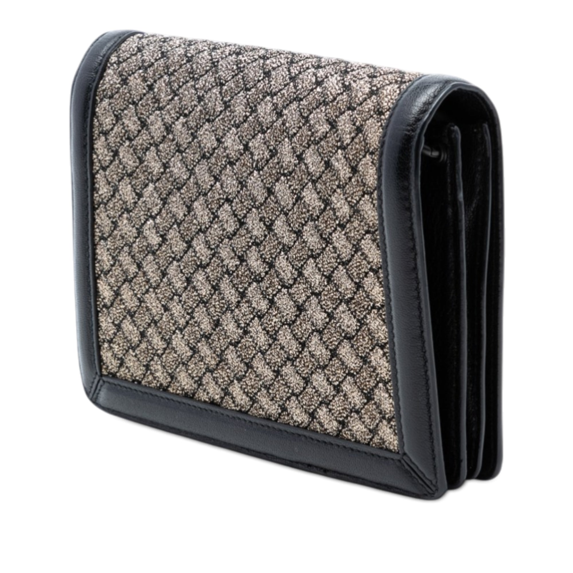 Mini Leather and Metallic Knit Intrecciato Montebello Crossbody - Image 2