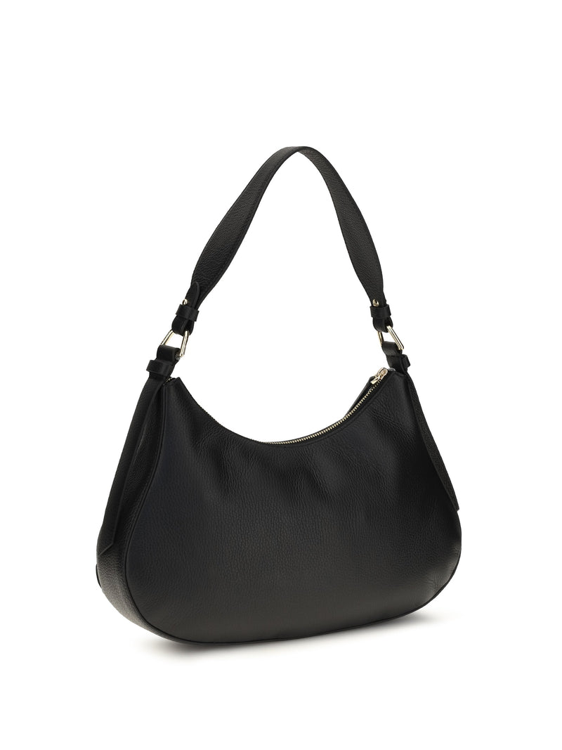 Coccinelle Shoulder Bag — Black Calf Leather