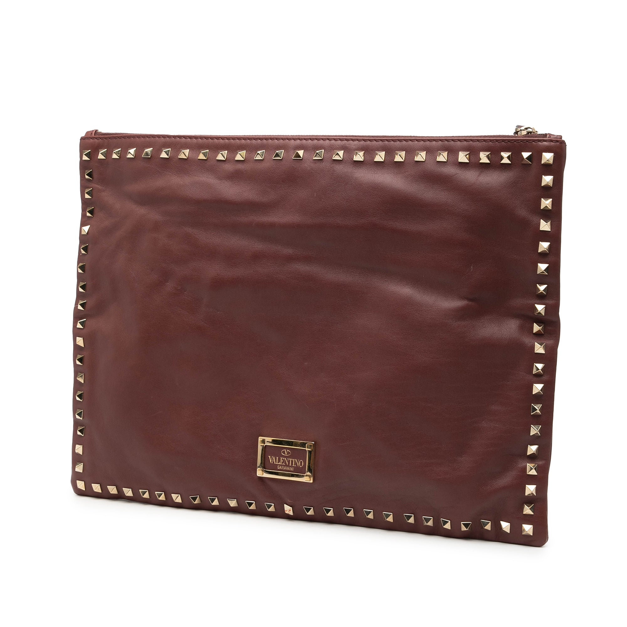 Large Leather Rockstud Clutch - Image 2