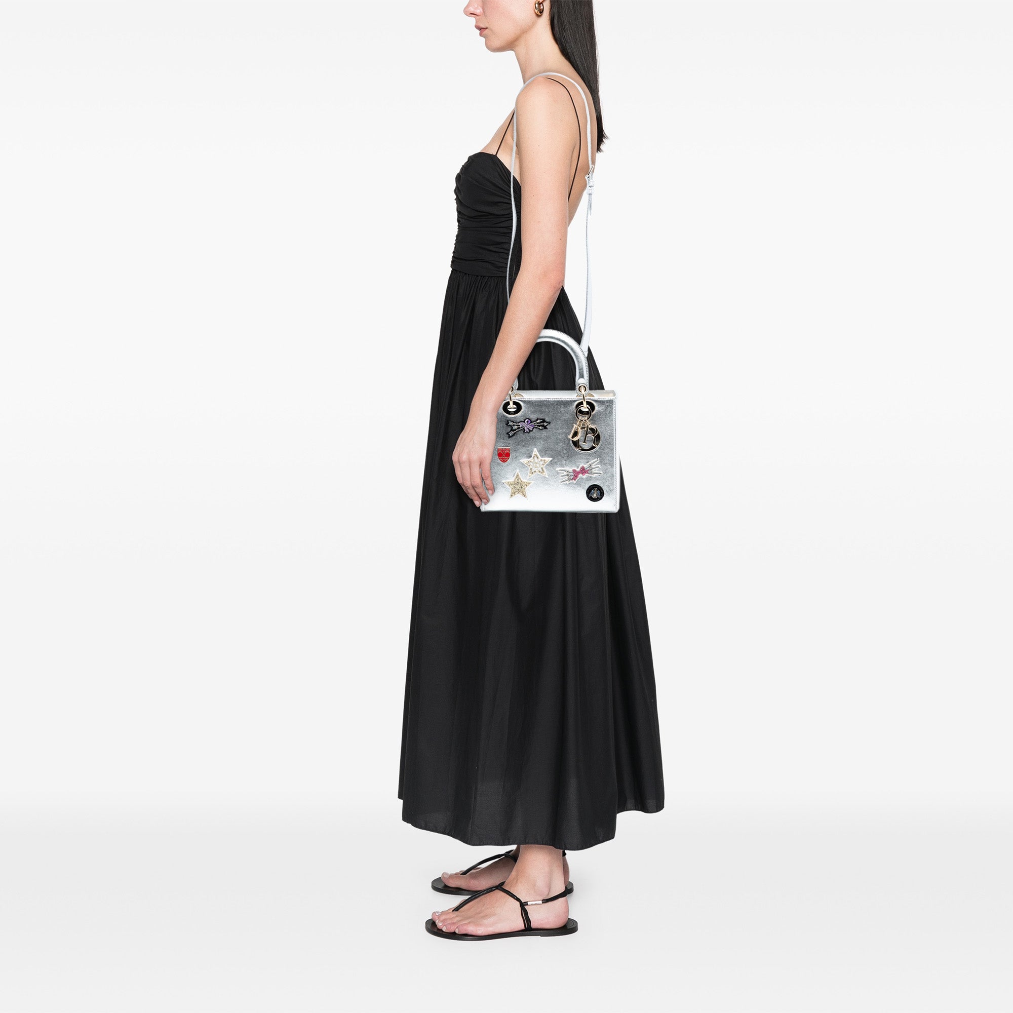 Medium Calfskin Patch Embellished Lady Dior - Image 7