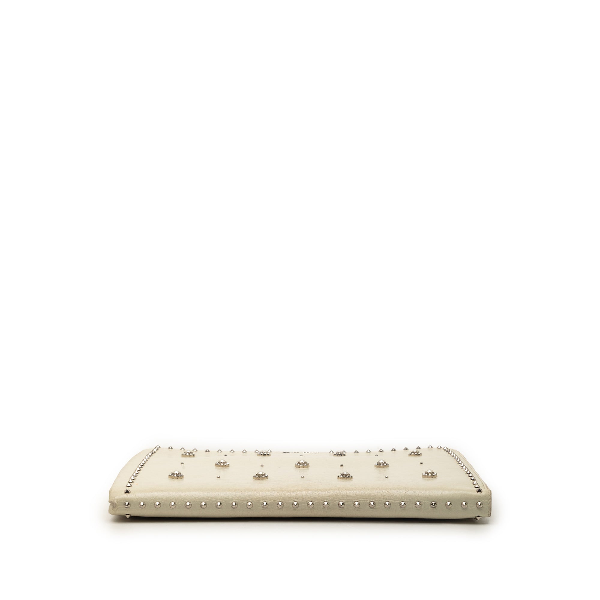 Faux Pearl Studded Leather Clutch - Image 3