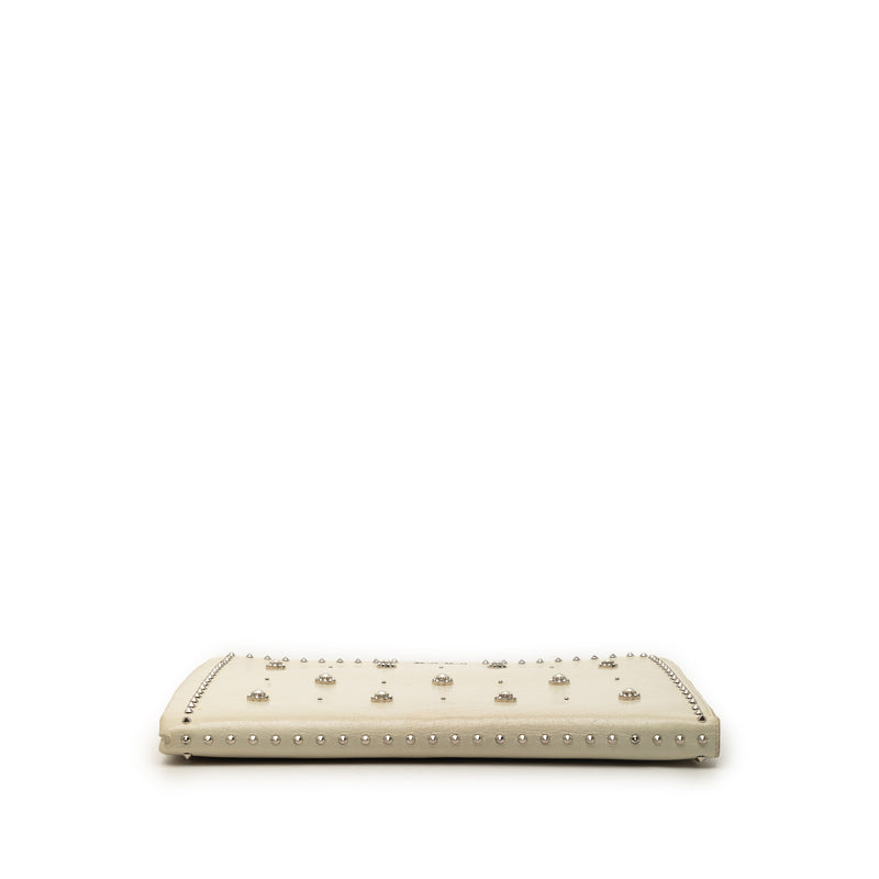 Faux Pearl Studded Leather Clutch - Image 3
