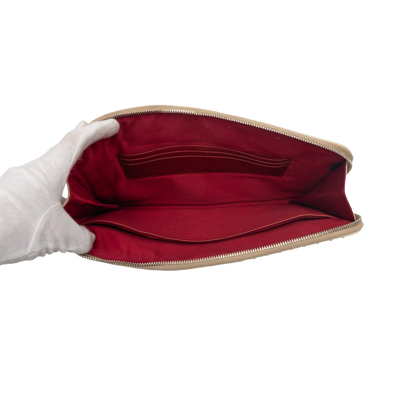 Faux Pearl Studded Leather Clutch - Image 4
