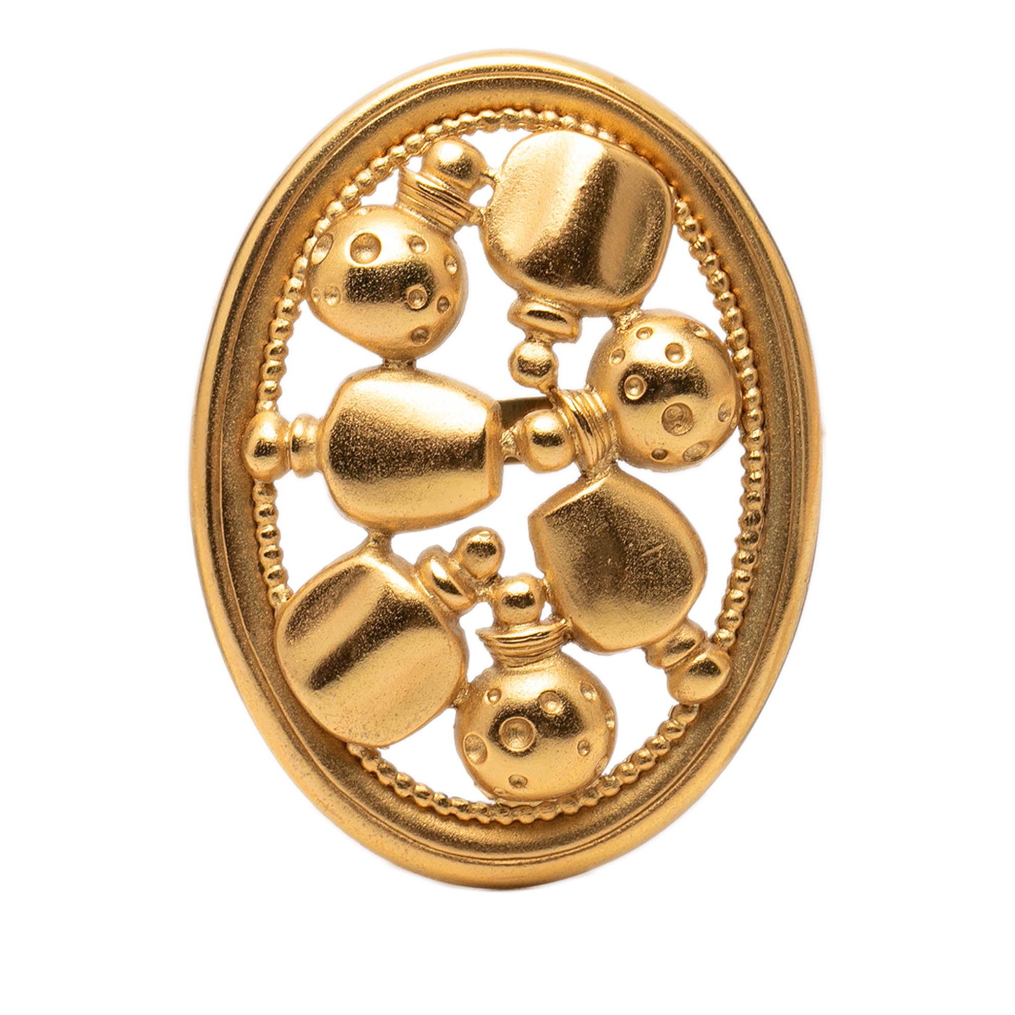 Gold Plated Perfume Bottle Brooch - Image 1